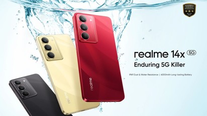 Realme 14x é lançado com chip Dimensity, IP69, bateria grande e