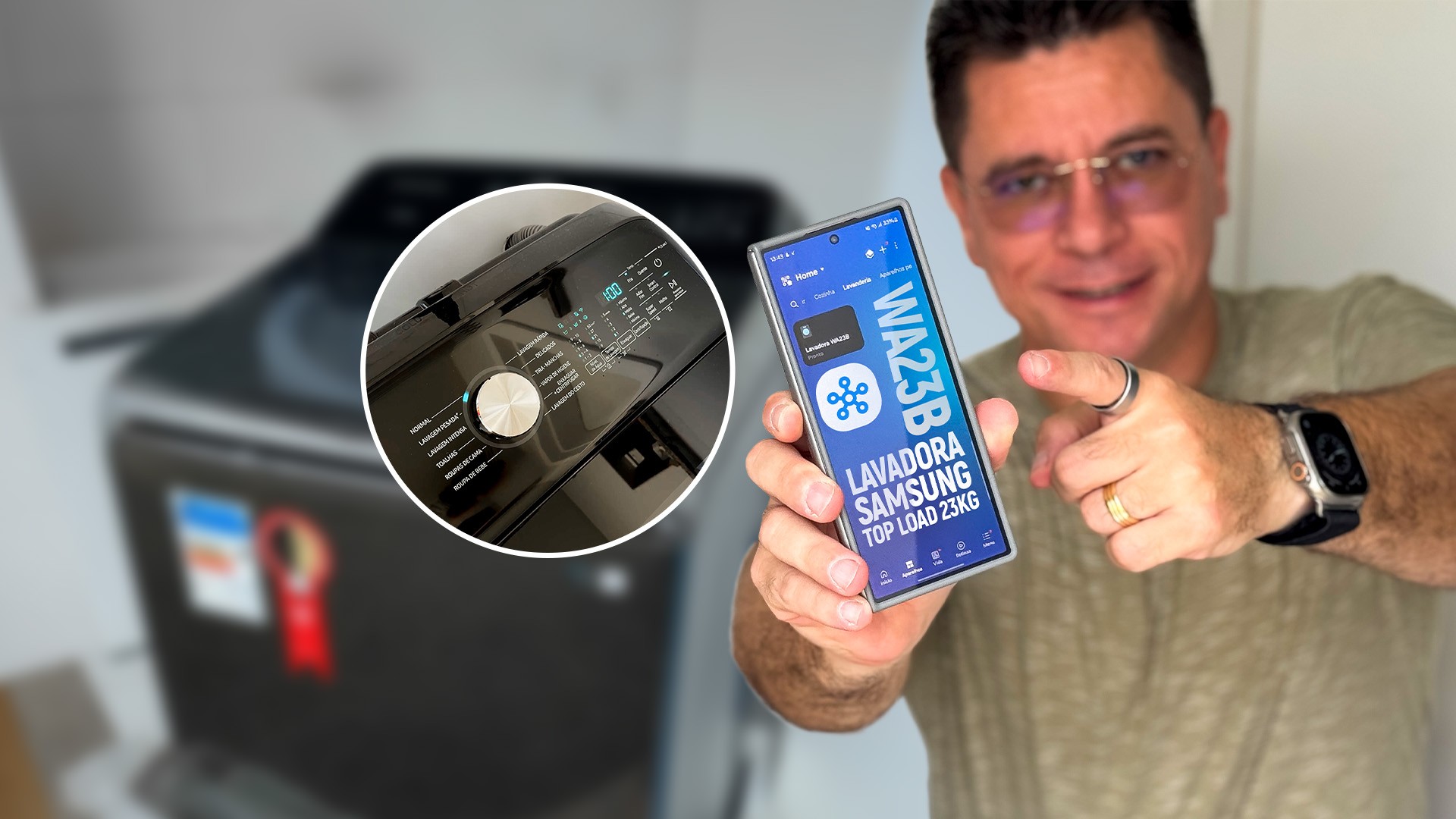 Lavadora inteligente Samsung WA23B tem SmartThings e motor inverter | Análise / Review