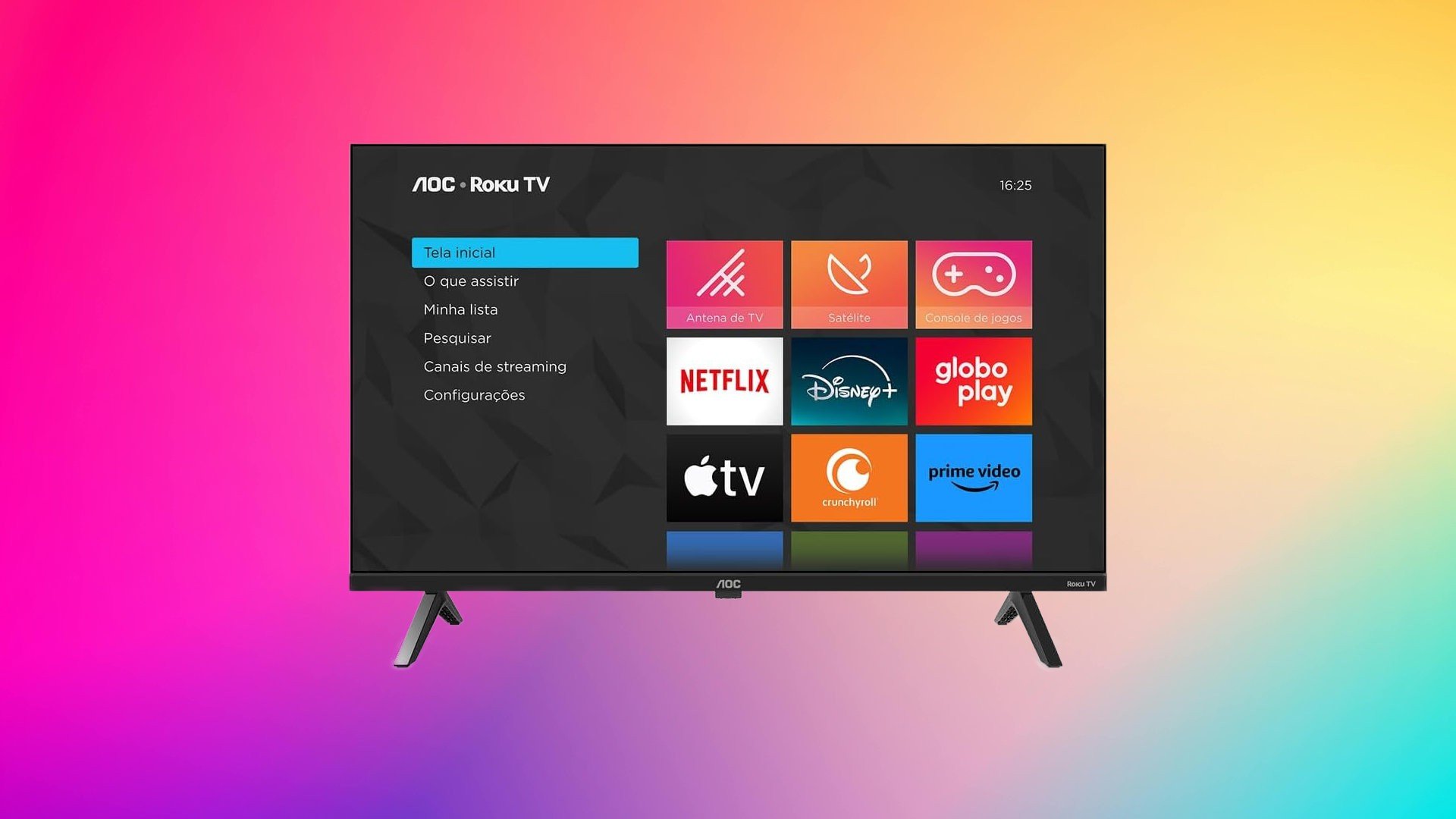 Smart TV AOC de 43" com Roku atinge menor preço histórico em até 10 vezes sem juros