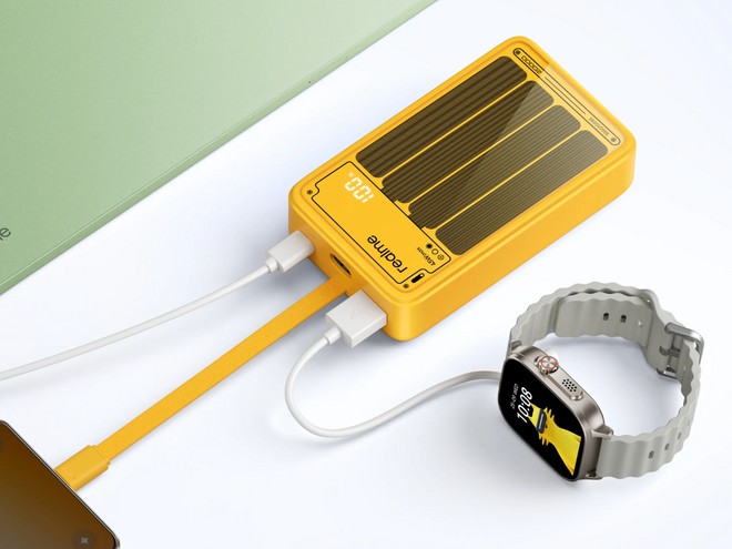 realme lança powerbank de 20.000 mAh com cabo integrado
