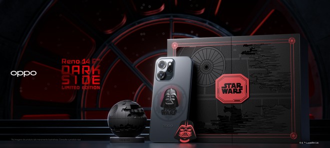 OPPO Reno14 F Dark Side: edição especial de Star Wars é apresentada na CCXP25