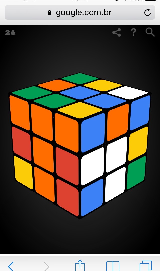 Doodle para comemorar aniversário do cubo mágico pode ser utilizado em  smartphones 