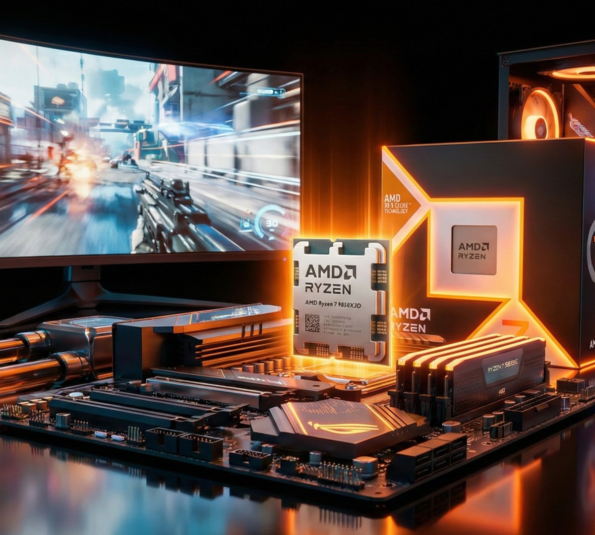 AMD anuncia Ryzen 7 9850X3D de 5,6 GHz como a CPU gamer mais