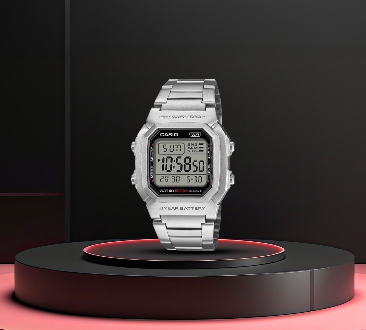 Casio lança W-800HD-1AV com pulseira de aço e bateria de 10 anos