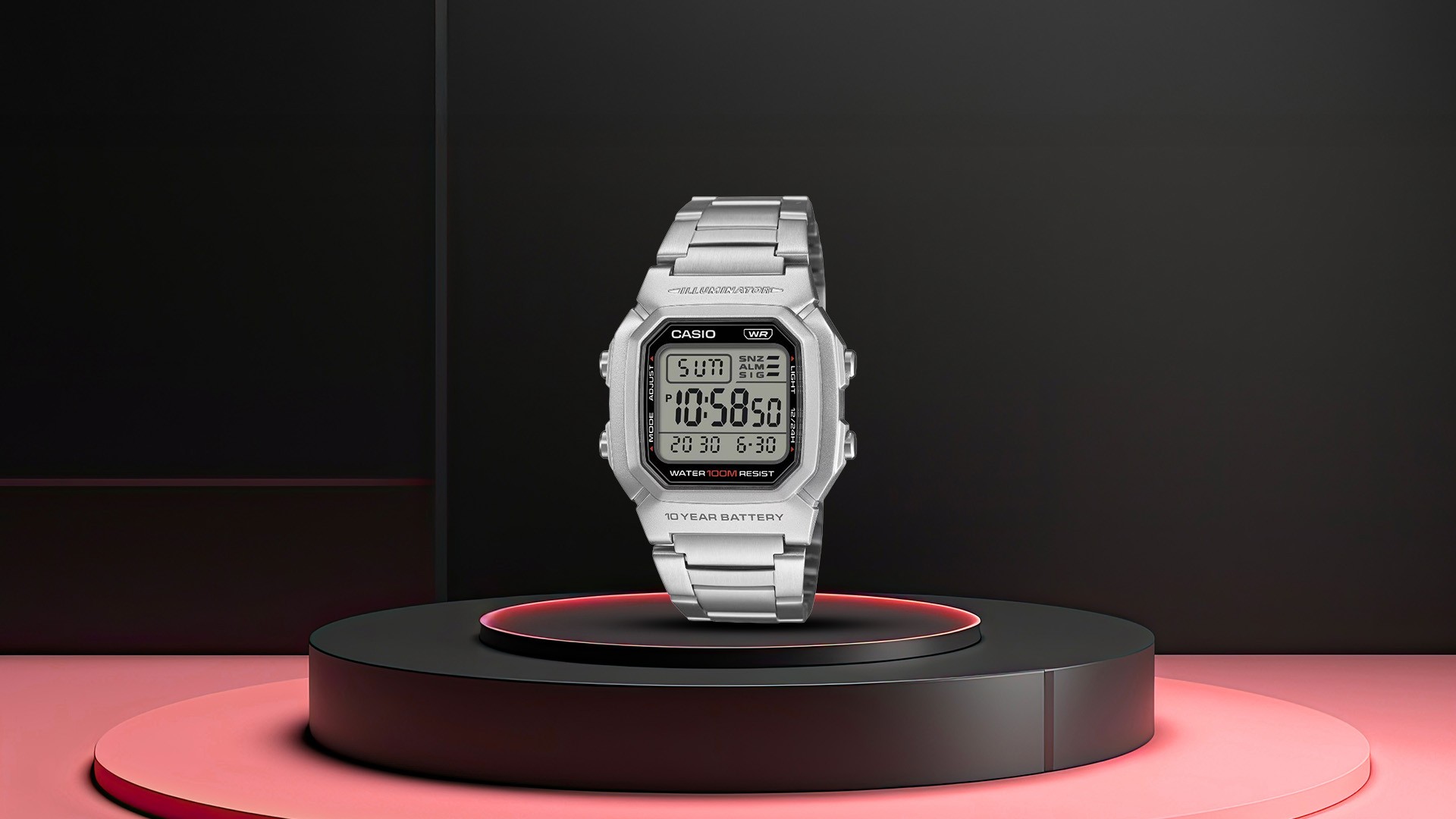 Casio lança W-800HD-1AV com pulseira de aço e bateria de 10 anos