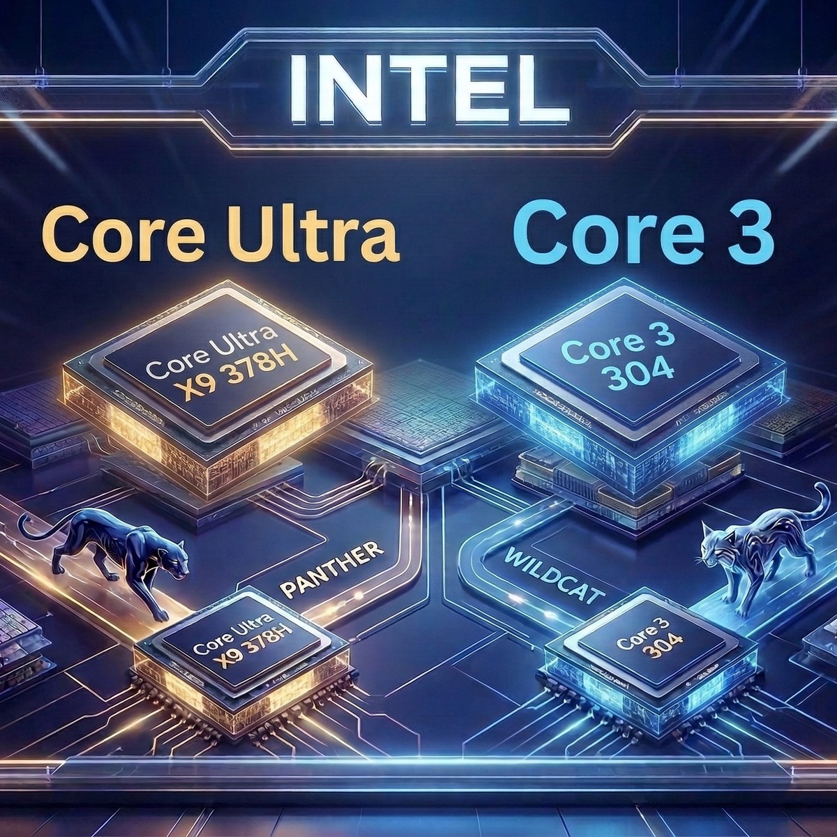 Intel Core Ultra X9 378H e Core 3 304: roadmap revela novidades