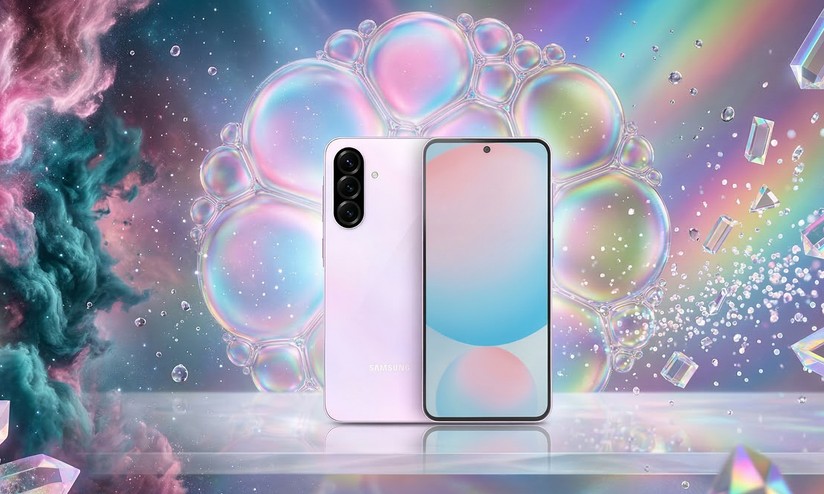 O Galaxy A57 da Samsung, um smartphone intermediário com foco em inteligência artificial e design premium, exibido em um fundo neutro.