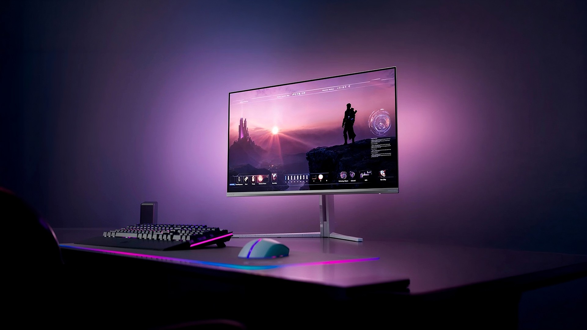 Philips lança novo monitor gamer Evnia com tela QD-OLED 4K de 240 Hz e iluminação com IA