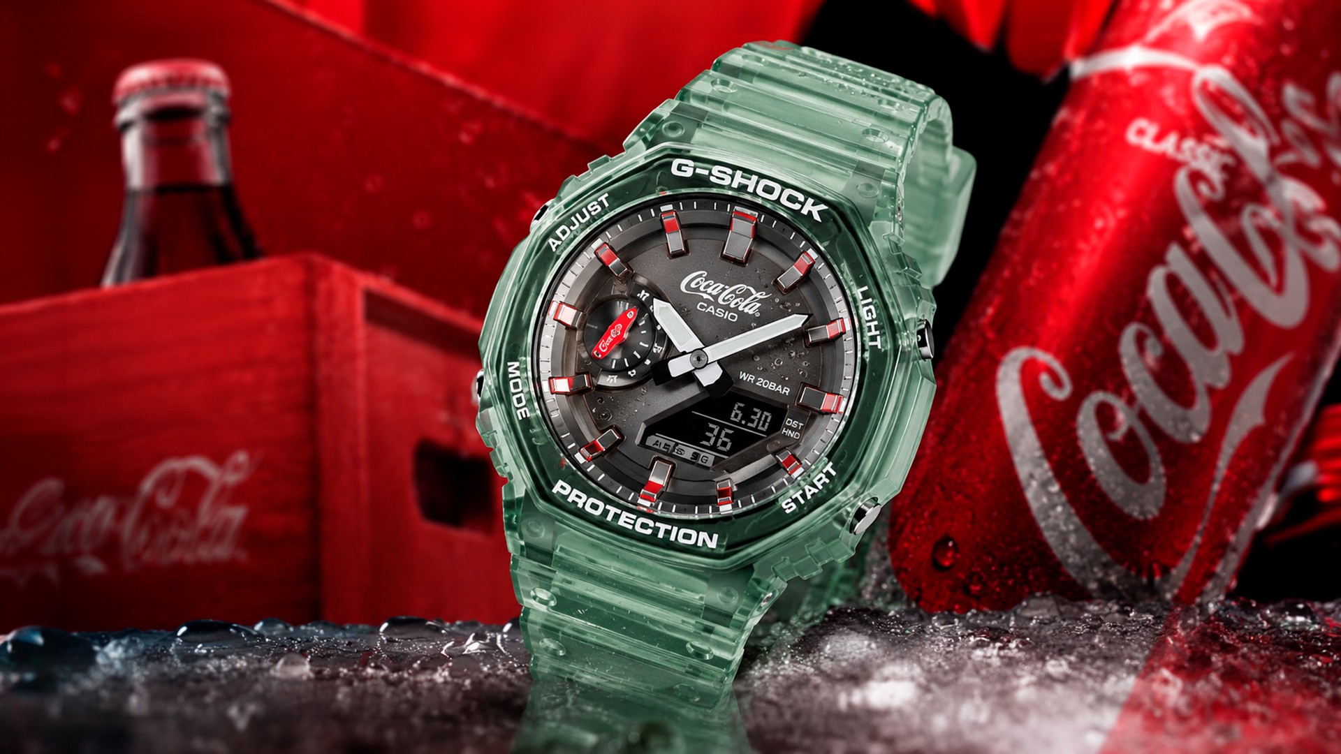Sucesso! Casio G-Shock x Coca-Cola: relógio comemorativo GA-2100