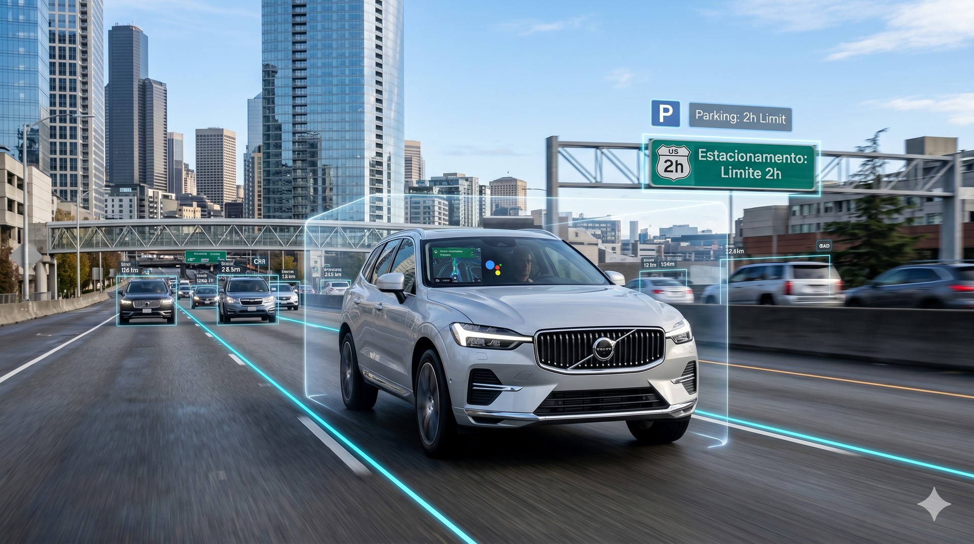 Carro com “olhos de IA”: Gemini vai decifrar o trânsito no novo SUV da Volvo