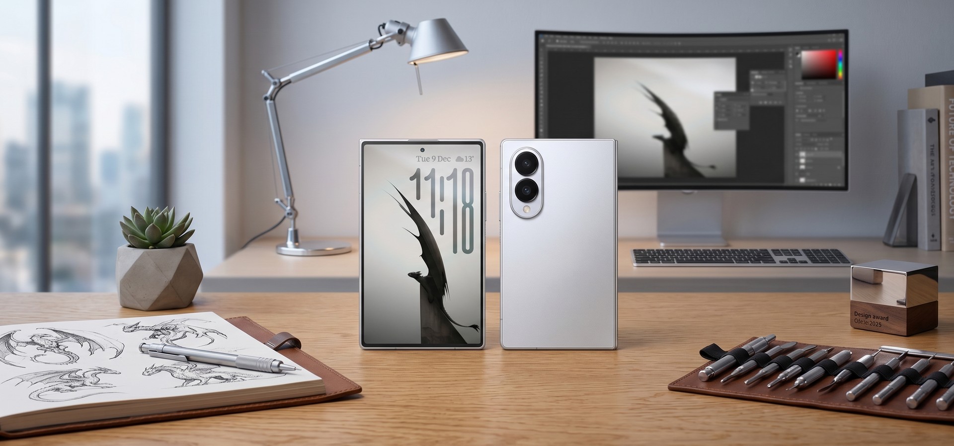 Galaxy Z Fold 8: vazamento de modelo 3D mostra dobrável largo no mundo real