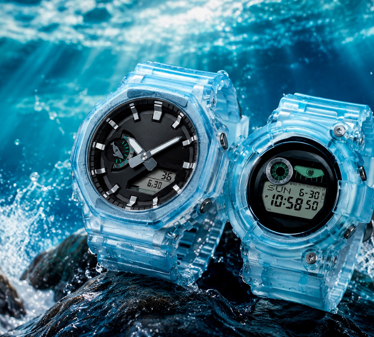 Casio lança G-Shock Frogman e CasiOak com visual transparente e