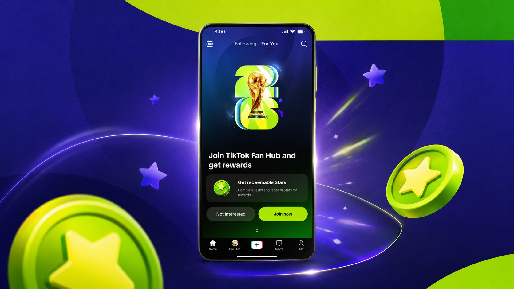 TikTok lança aplicativo para Copa do Mundo com recompensas por interações