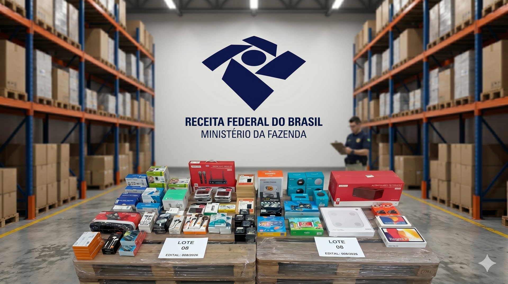 Receita Federal abre leilão com eletrônicos, peças de celular e veículos em São Paulo