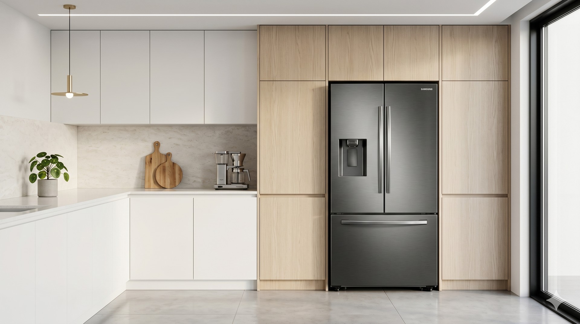 Samsung lança geladeira inteligente RF70H com design embutido e foco em economia por IA