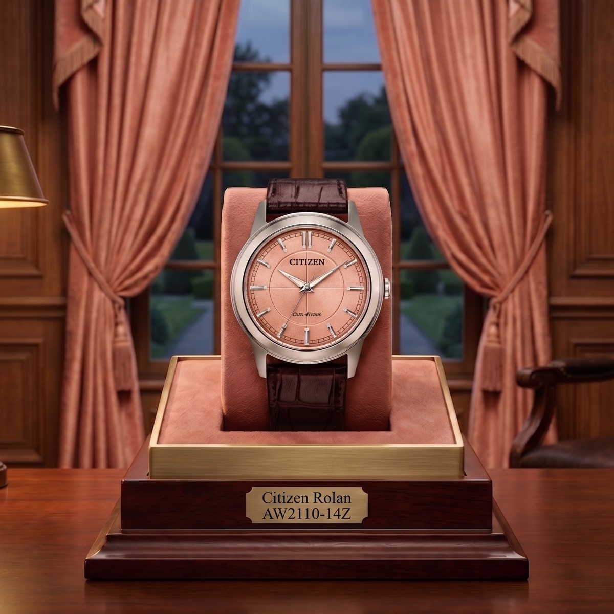 Citizen lança relógio Rolan com mostrador salmão vintage, pulseira