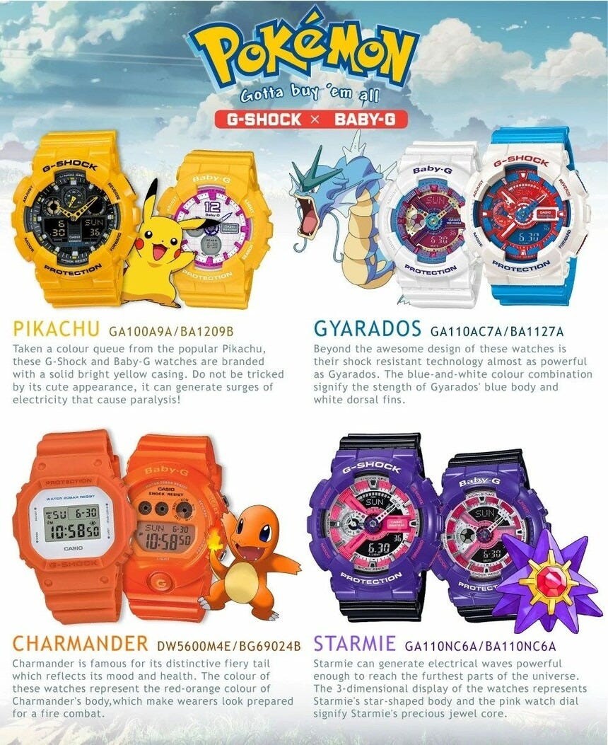 Casio x Pokémon: vazamento revela novo relógio G-Shock que promete