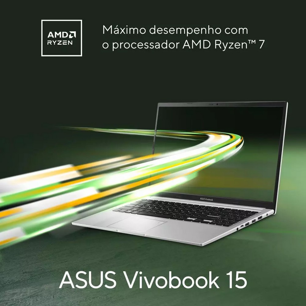 ASUS Vivobook 15 em oferta: notebook com Ryzen 7 e SSD de 512 GB