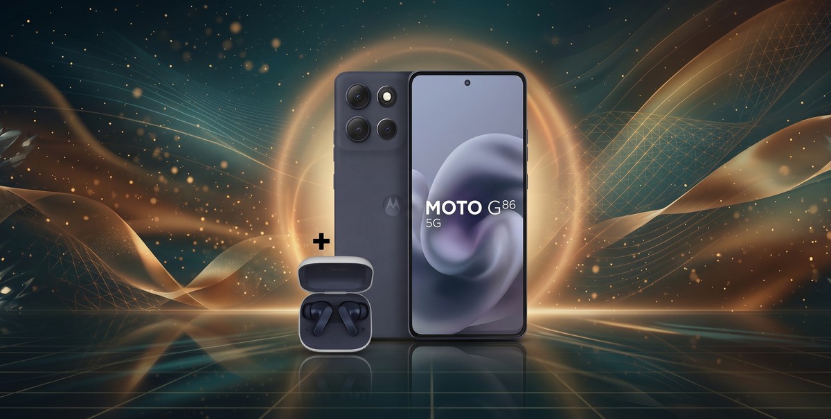 Levou o fone grátis! Combo com Moto G86 e Moto Buds aparece com desconto especial