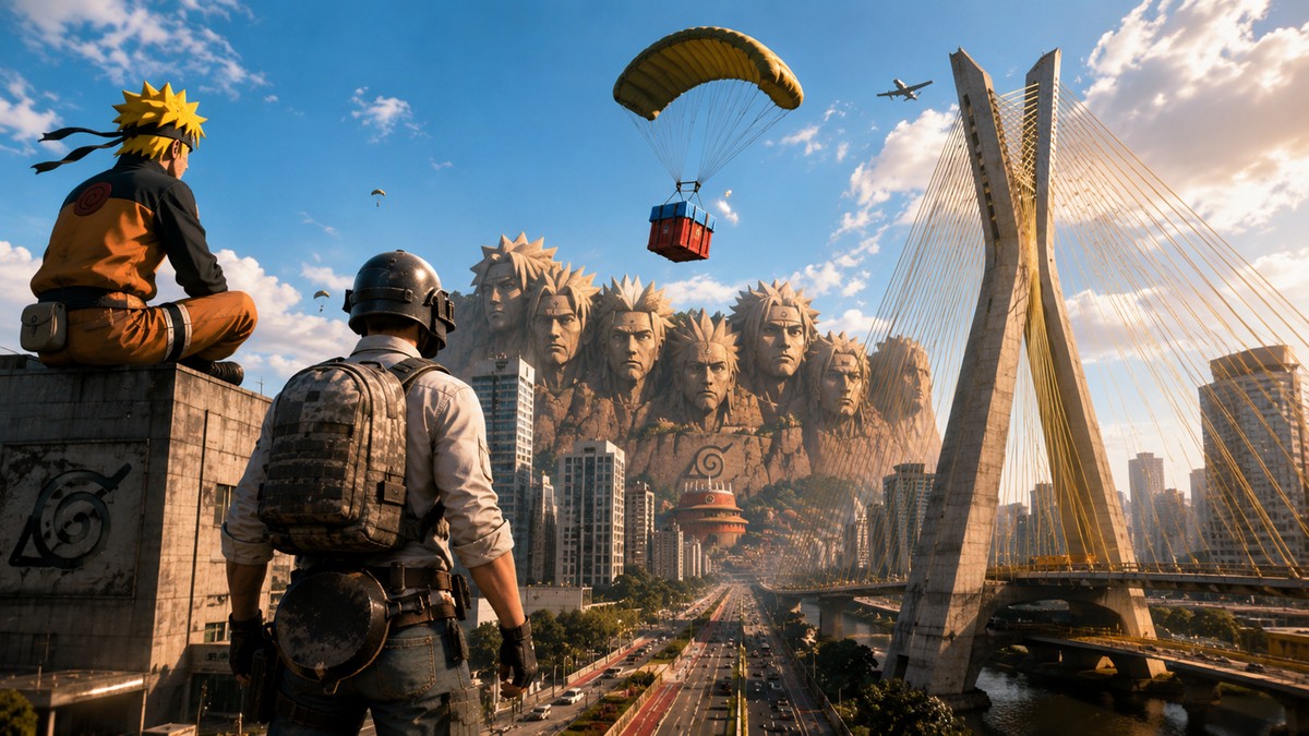 PUBG Mobile e Naruto transformam São Paulo na Vila da Folha com evento temático