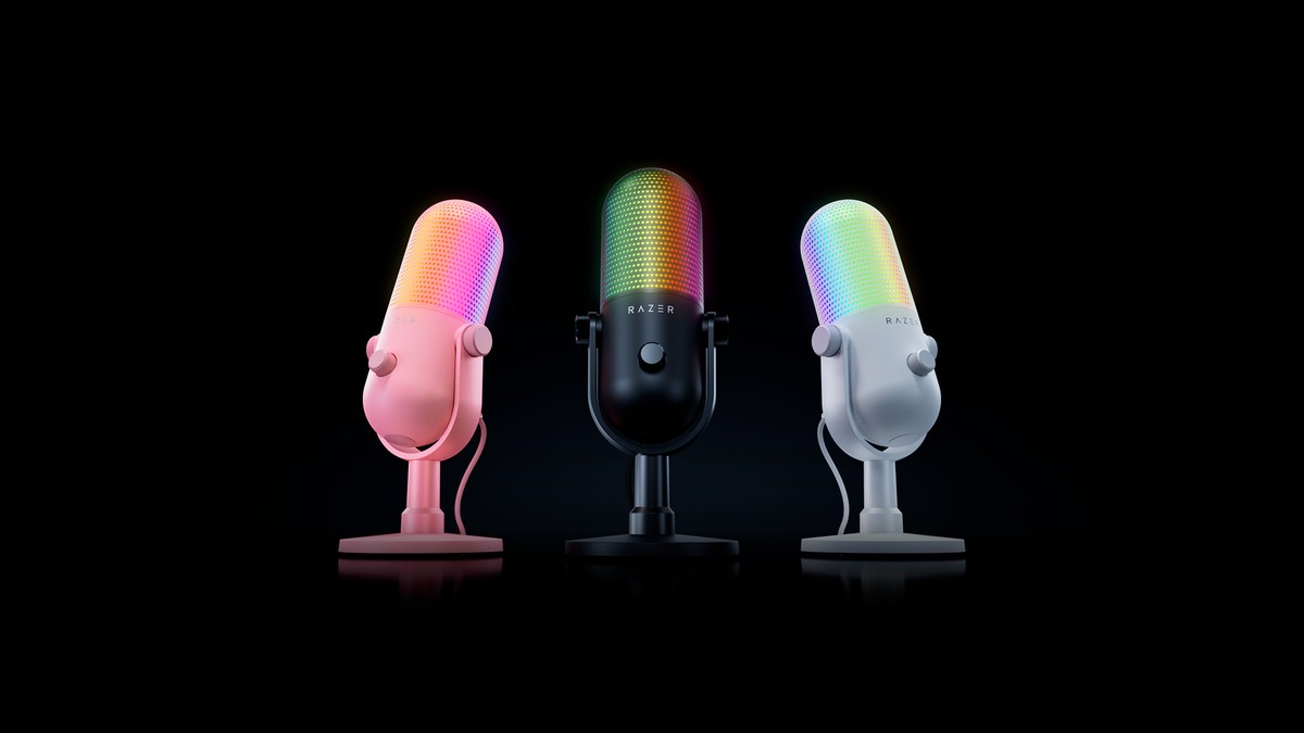 Razer Seiren V3 Chroma 32-bit DSP: microfone estreia com chip avançado e IA embarcados