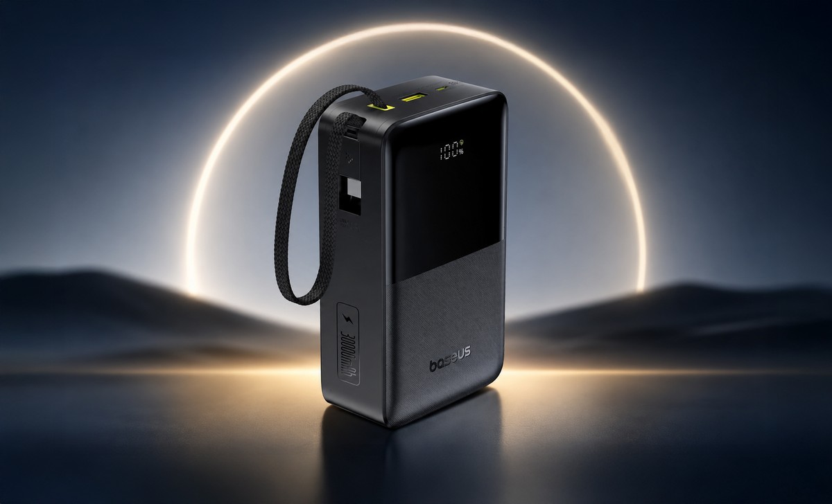 Power bank Baseus FC51 de 30.000 mAh com cabo integrado entra em oferta por R$ 239