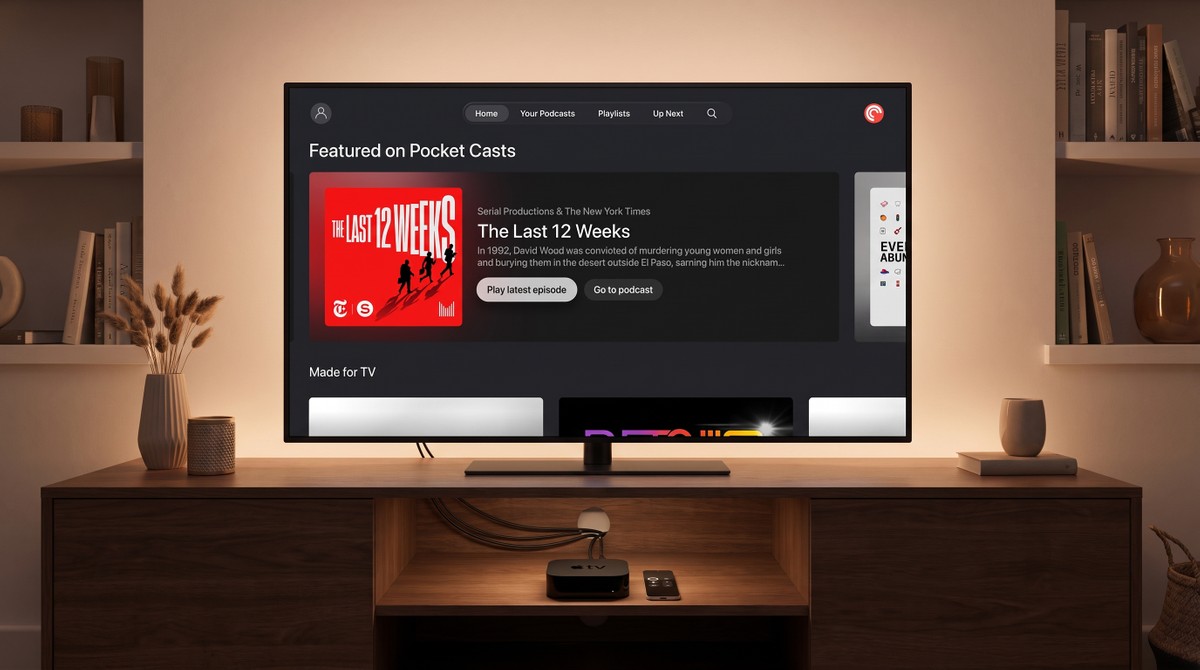 Pocket Casts lança aplicativo oficial para Apple TV com sincronização inteligente de episódios