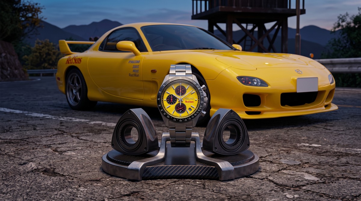 Seiko celebra 30 anos do mangá Initial D com relógio em aço inspirado no carro Mazda RX-7
