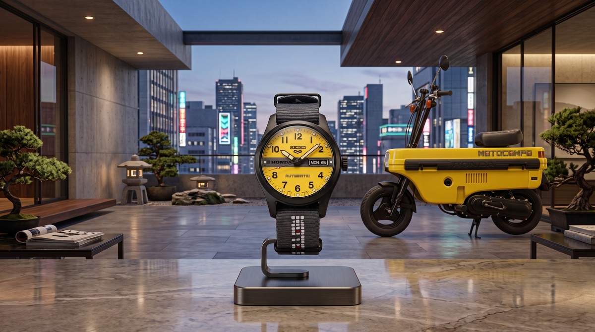 Seiko e Honda lançam relógio com design retrô inspirado na icônica scooter Motocompo