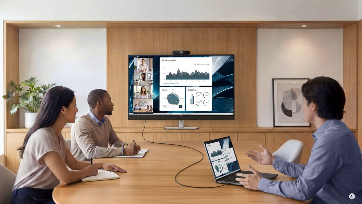 Dell Pro P 43 4K chega ao Brasil como monitor "tudo-em-um" para simplificar reuniões