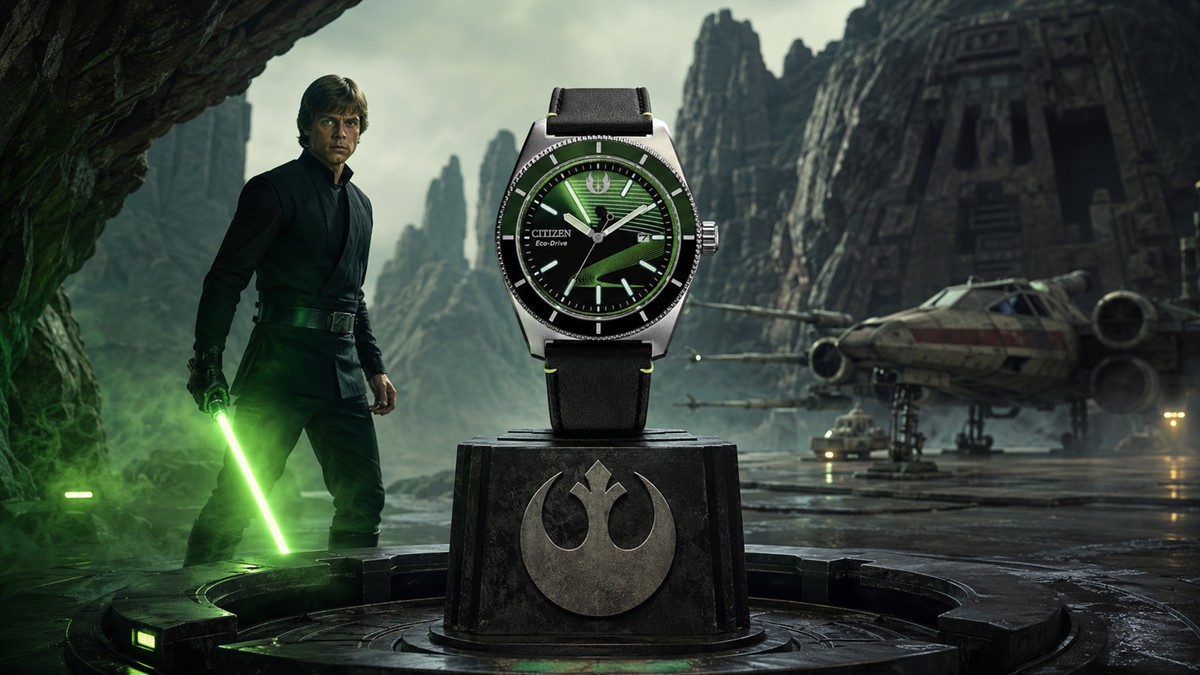 Star Wars: Citizen lança relógio inspirado em Luke Skywalker com sabre de luz e Eco-Drive