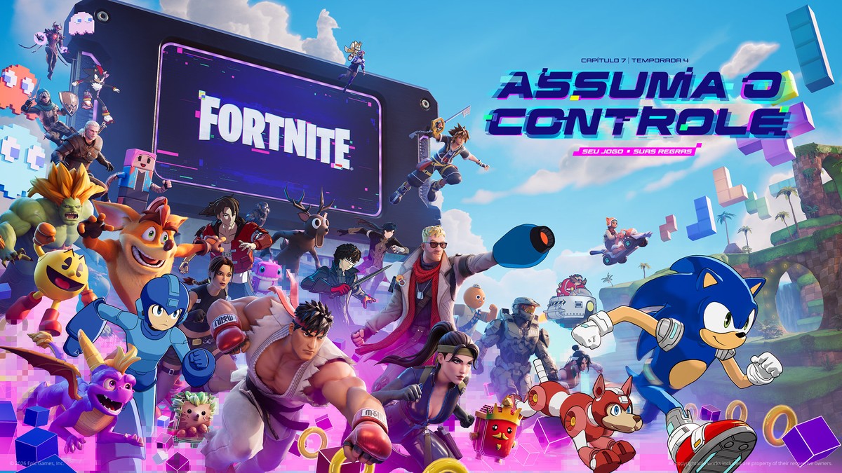 Fortnite inicia nova temporada com Sonic, Crash Bandicoot, Persona, Kingdom Hearts e muito mais