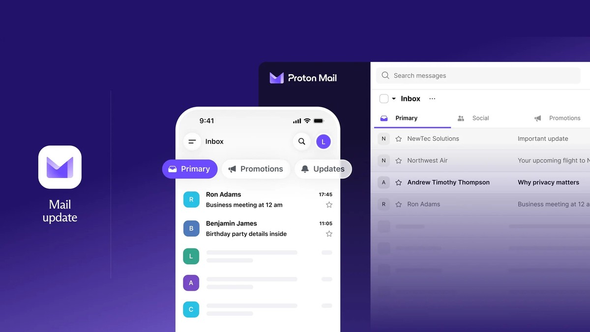 Proton Mail lança categorias dinâmicas para competir com Gmail