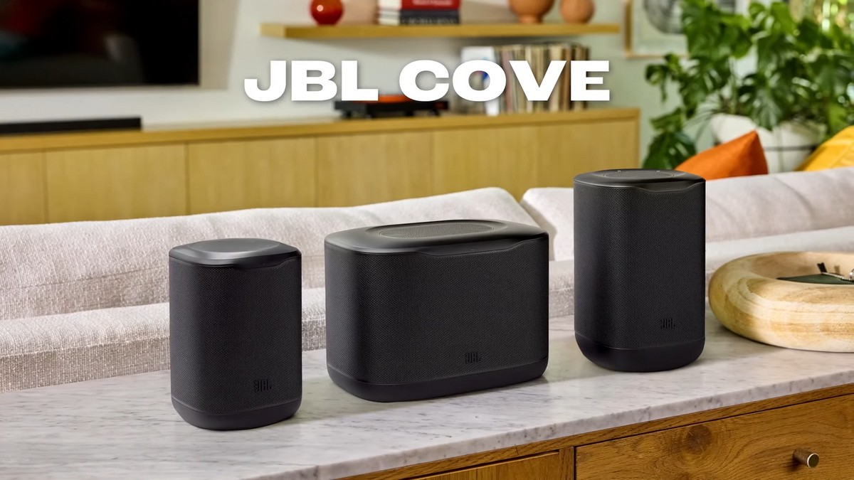 JBL lança caixas de som inteligentes Cove com calibração acústica automática por IA