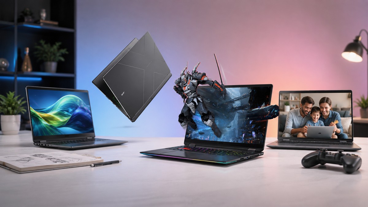 Acer lança novos Aspire com foco em criadores de conteúdo, gamers e famílias