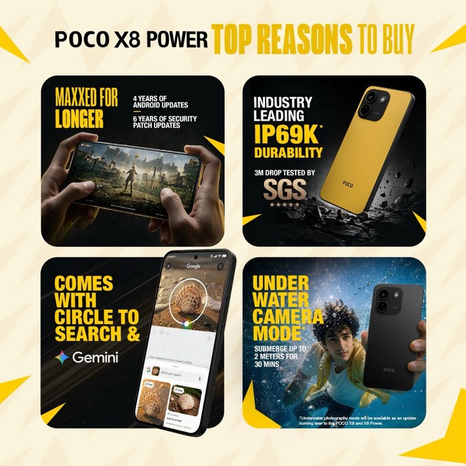 Pura energia! Celular Poco X8 Power é anunciado com bateria de 10.000 mAh