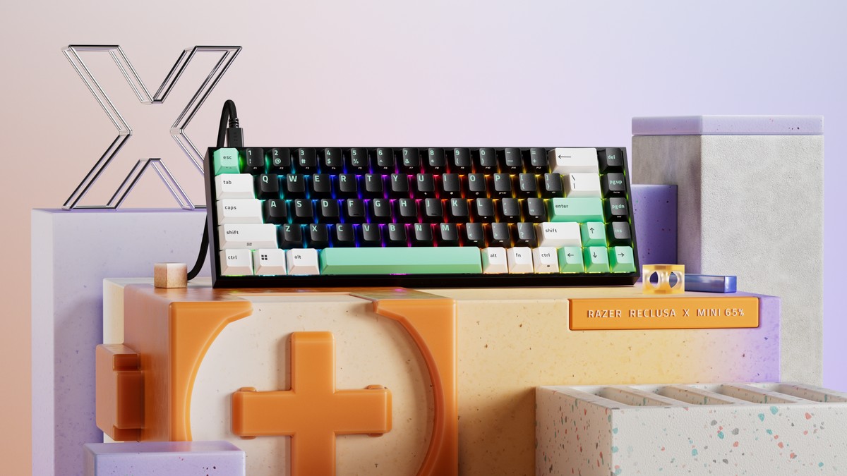 Razer anuncia teclado gamer Reclusa X Mini 65% personalizável com acústica ajustável