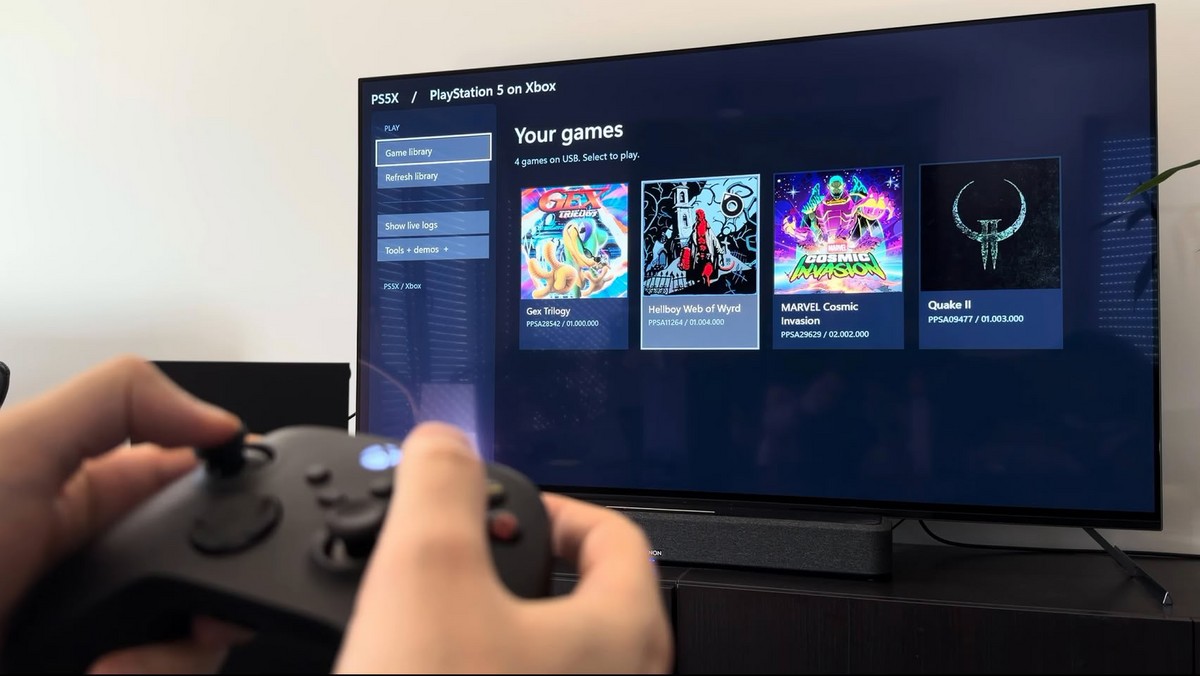 XBOX Series X aparece rodando emulador de PS5