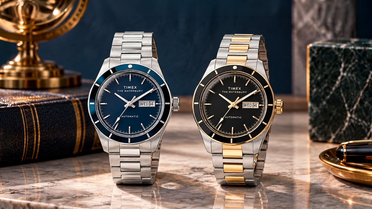 Timex lança relógios Waterbury Heritage automático com função dia e data