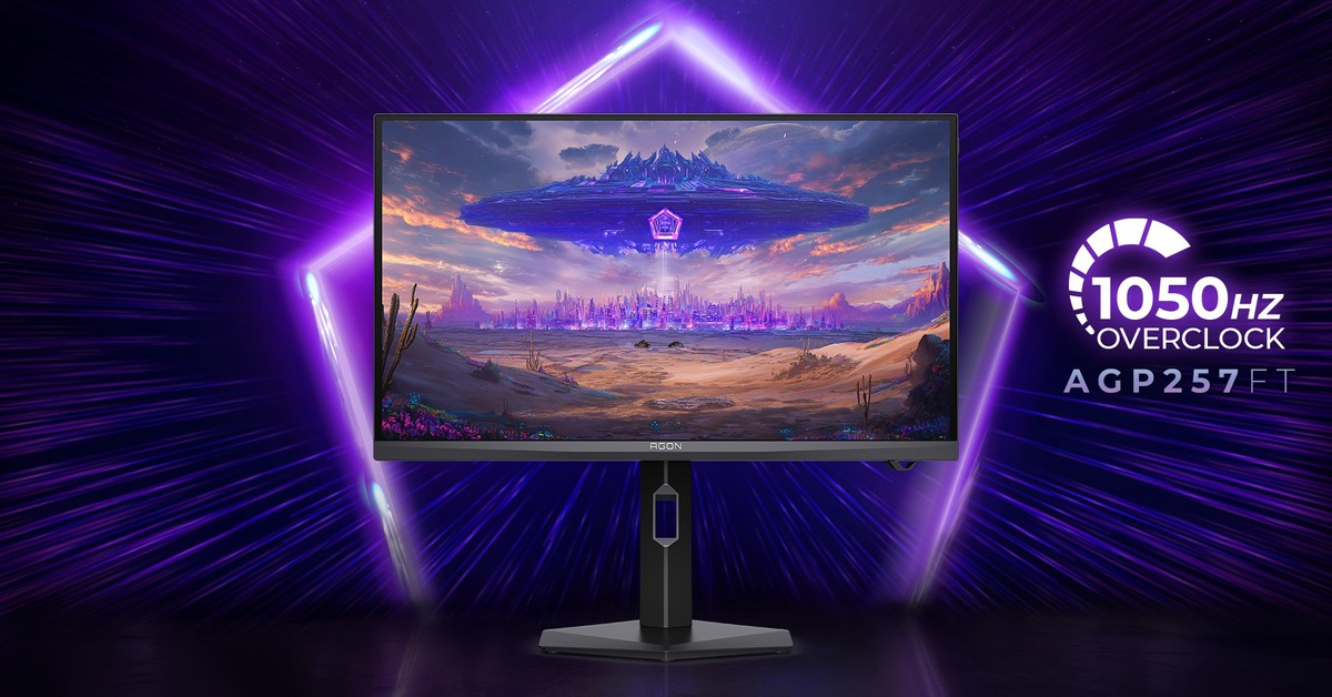 AOC anuncia monitor gamer Agon Pro que chega a 1.050 Hz com resolução Full HD