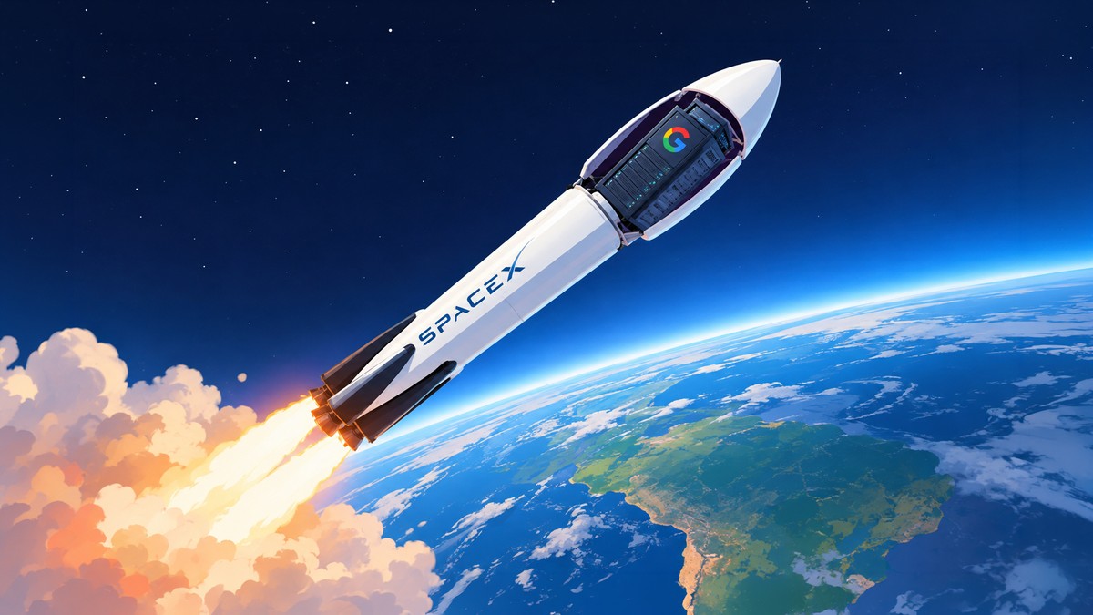 Google testa chip no espaço, mas data center exige 1.800 voos da SpaceX
