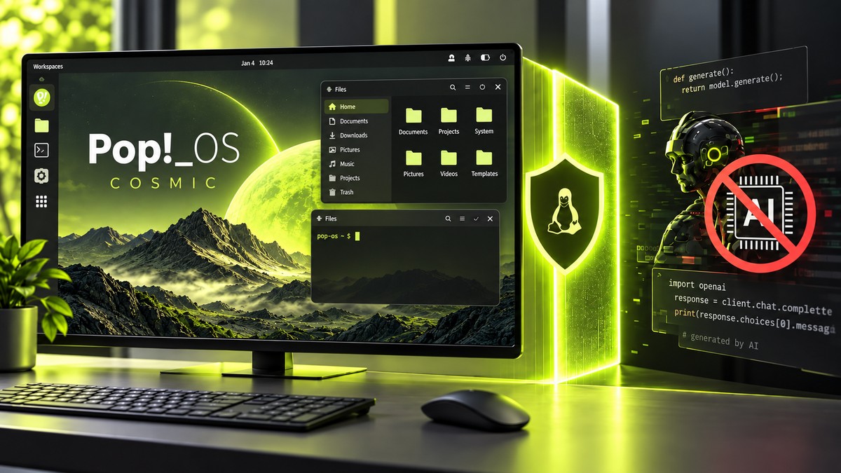 Pop!_OS blinda o COSMIC: System76 proíbe códigos gerados por IA em seu novo ambiente gráfico