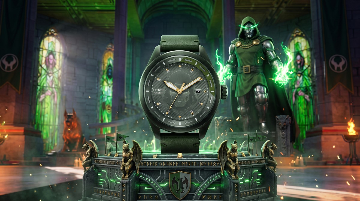 Vingadores: Citizen lança relógio do Doutor Destino com máscara em relevo e Eco-Drive