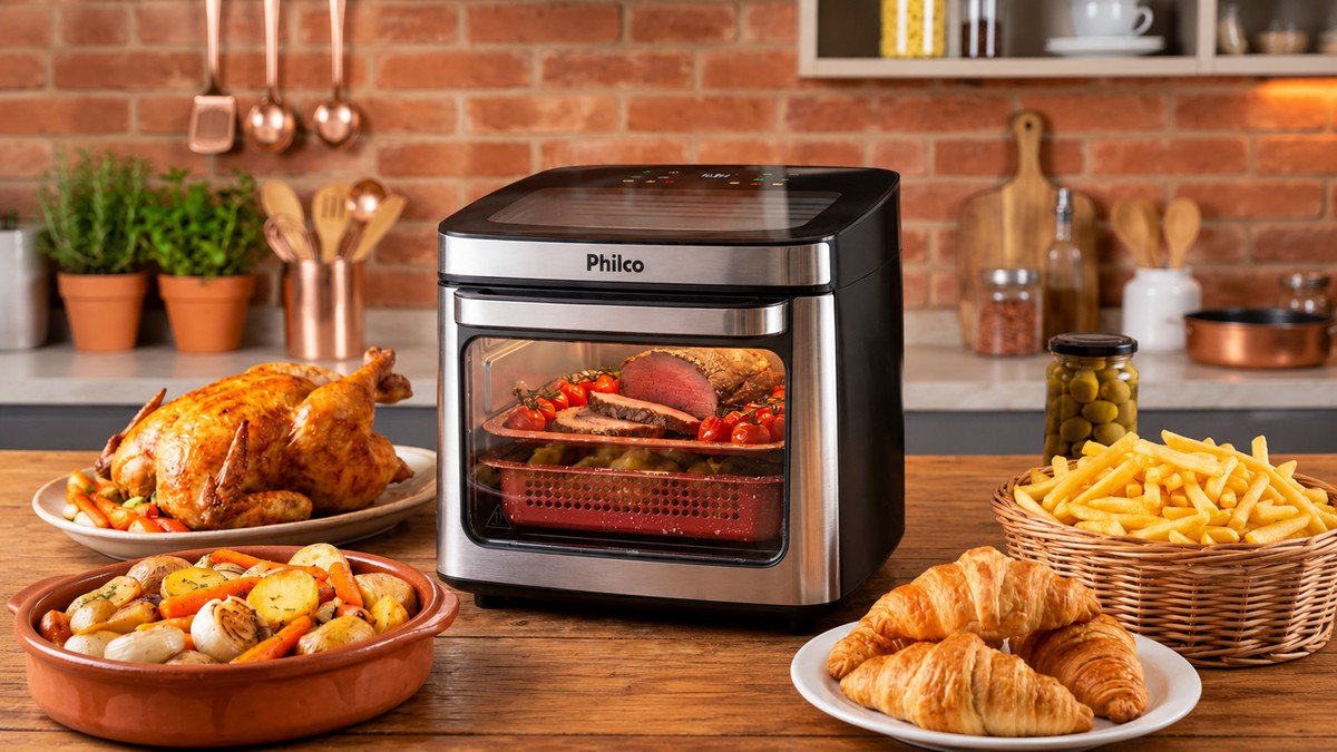 Philco apresenta nova Air Fryer PAF16B de 16L e visor duplo em vidro