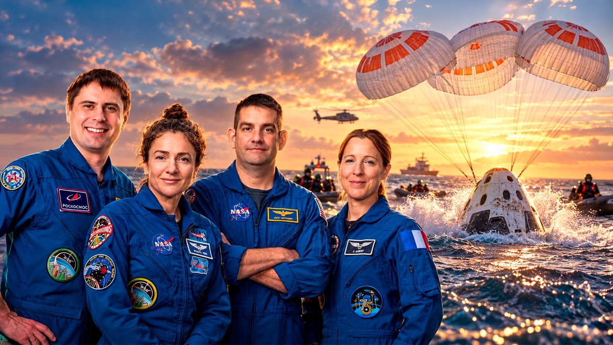 De volta à Terra: SpaceX resgata astronautas da NASA e ESA no mar após 237 dias no espaço