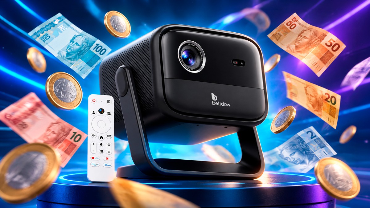 Oferta! Projetor Bettdow com Google TV recebe grande desconto no Mercado Livre