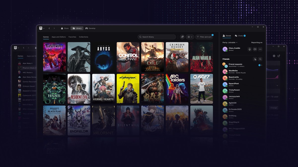 Epic Games Store revela seu novo launcher e diz que ele é mais rápido que o Steam