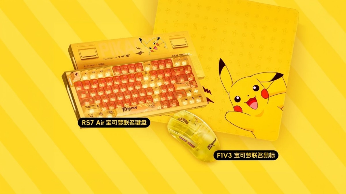 ATK lança mouse e teclado temáticos de Pikachu com taxa de resposta de 8.000 Hz