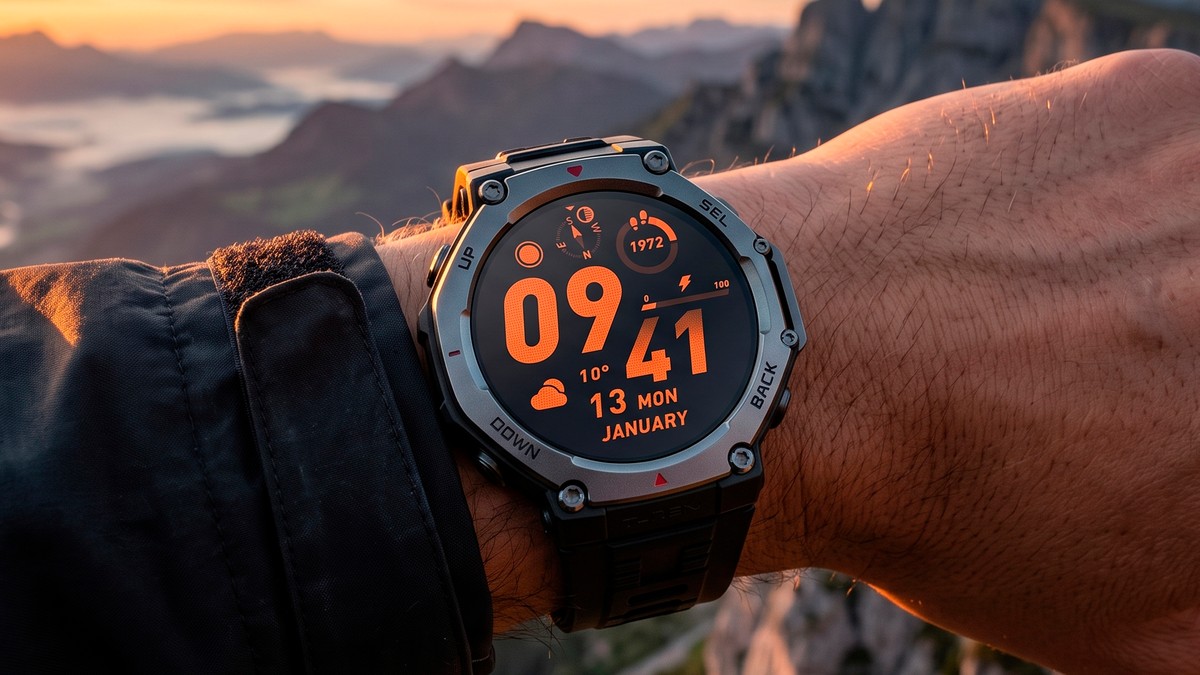 Smartwatch de aventura Amazfit T-Rex 3 cai de preço com oferta da Amazon em até 16x no cartão