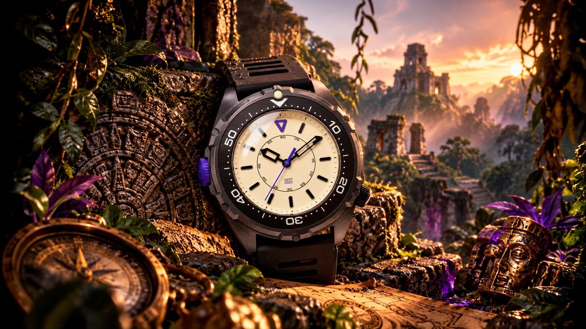 Timex lança relógio inspirado em Lara Croft com detalhes roxos em edição limitada